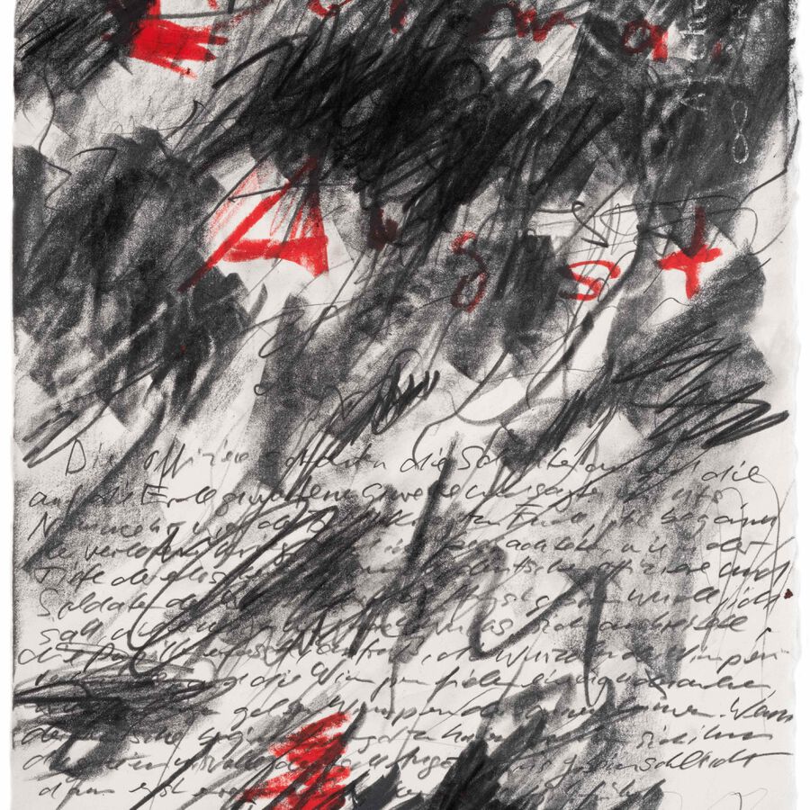 Udo Rathke, German Angst, 2019, Graphit, Kreide, 38x28 cm